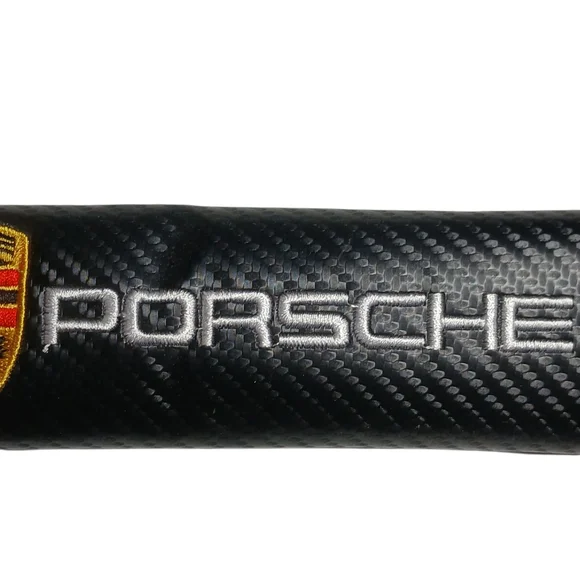 Porche Seat Belt Cover Embroidered Black Velcro - Picture 3 of 15